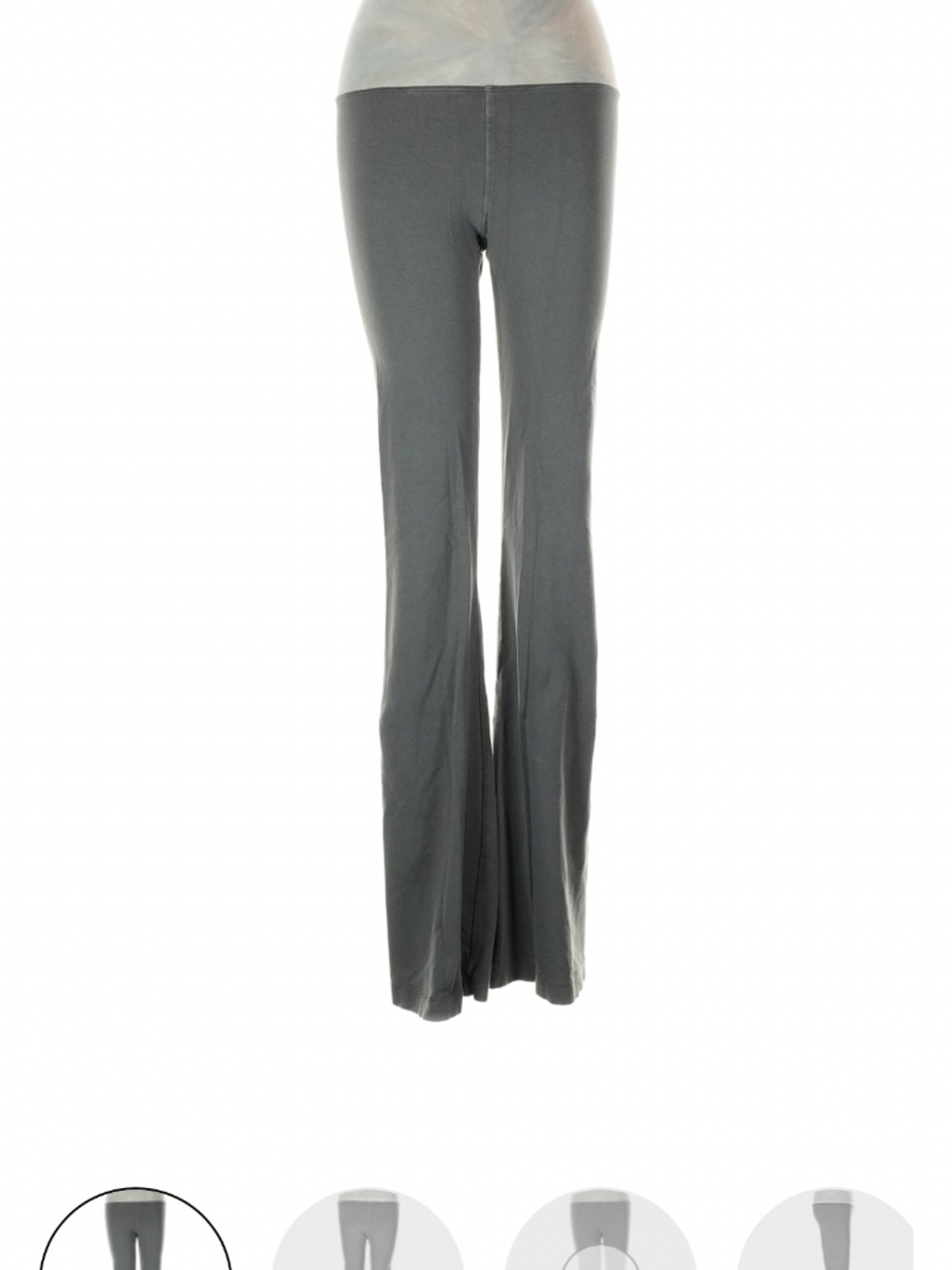 Dark grey gray foldover flare leggings pastel marble band flare bootcut flared - Picture 2 of 4